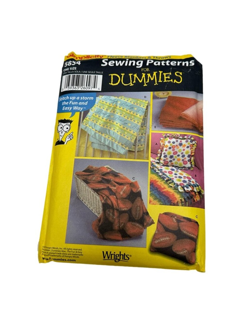 Simplicity 5854 Pillows and Throws Sewing for Dummies Pattern UNCUT